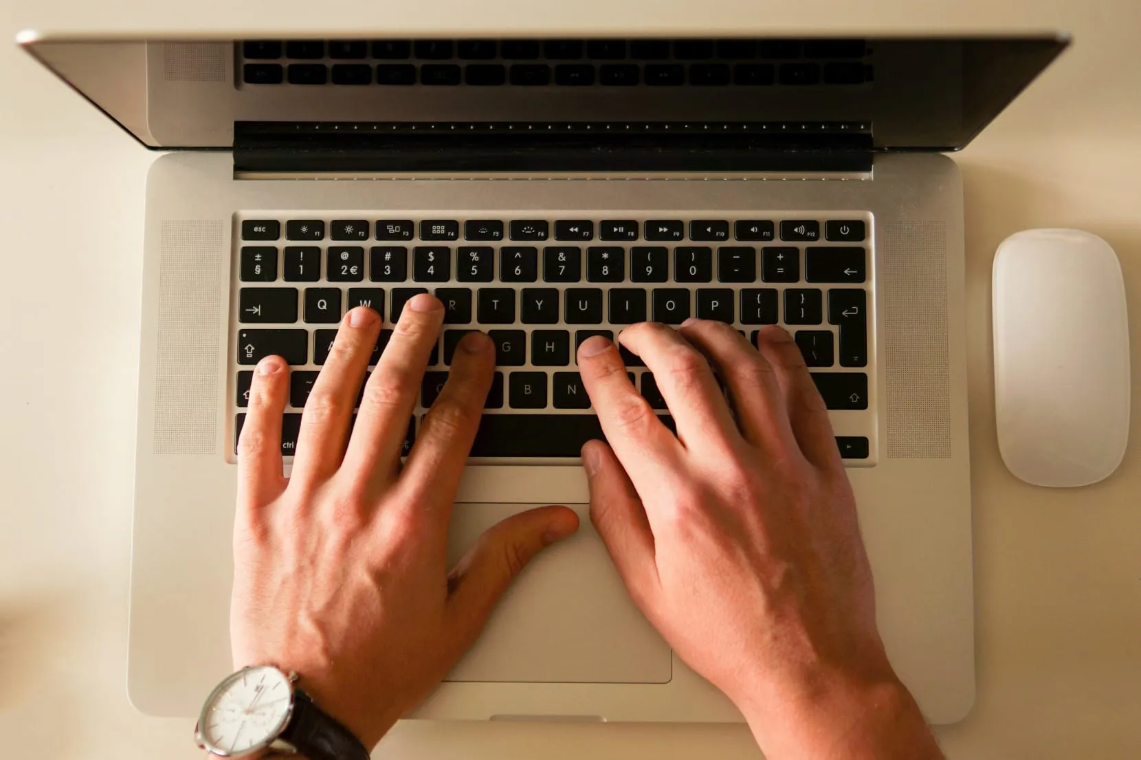 working at computer