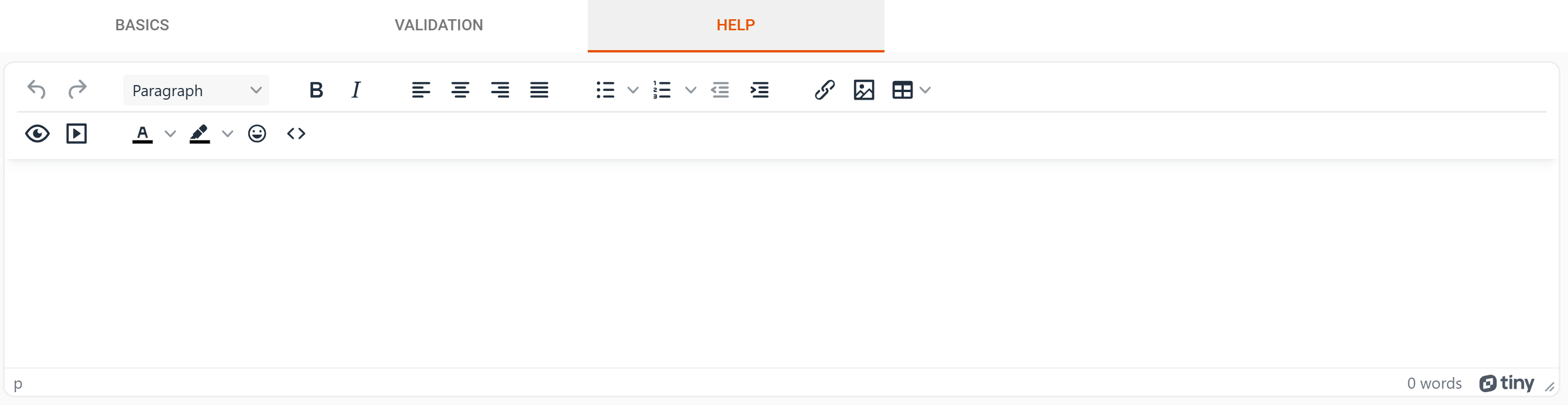 Help tab for adding question mark tooltip text