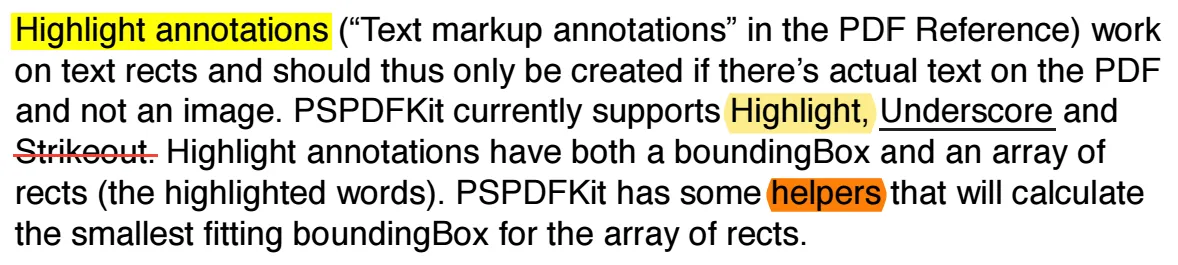 Text Markup Annotations