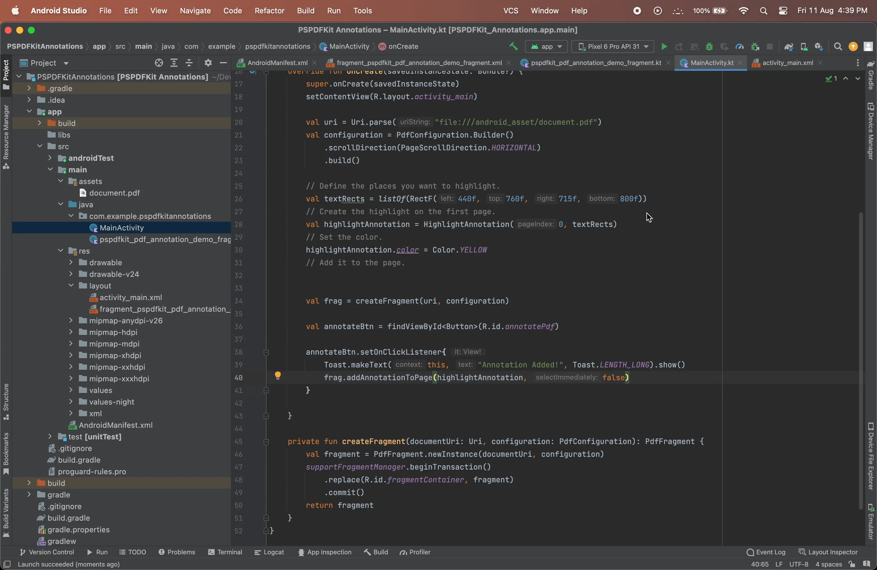 GIF showing the highlight annotation in action