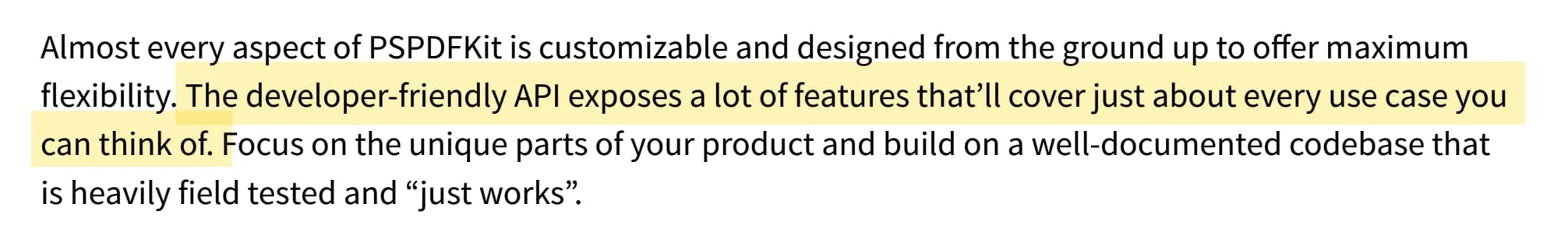 Highlighted text on a document