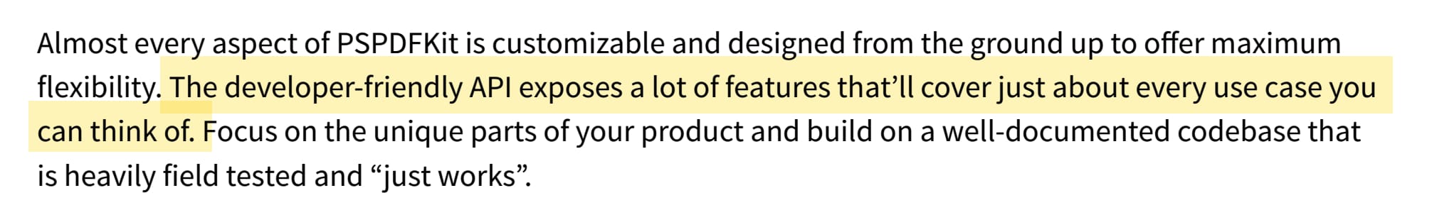 Highlighted text on a document