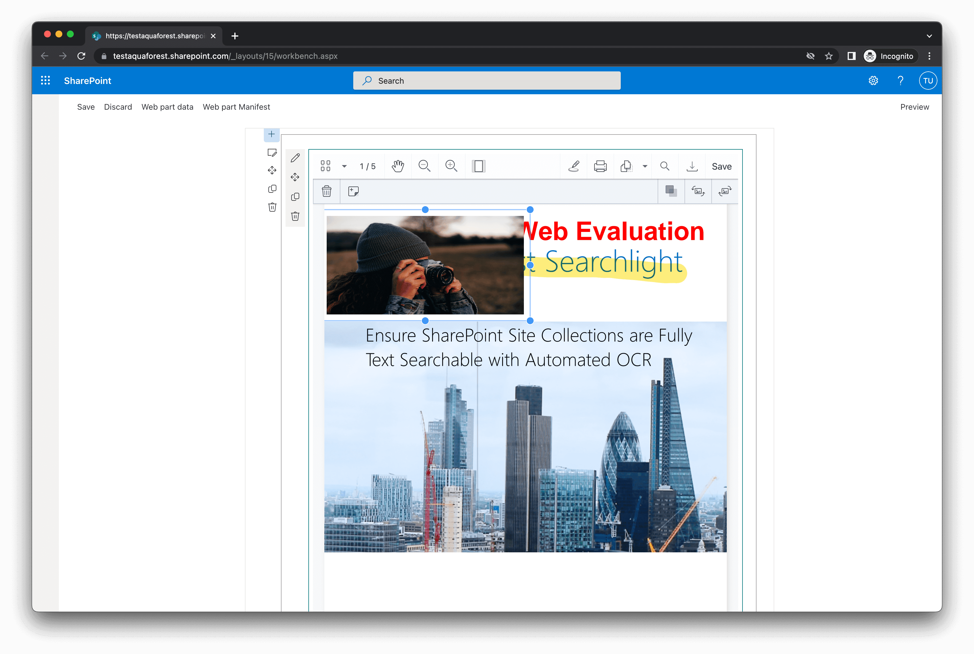 Resulting image when the image signature code is applied to the demo project