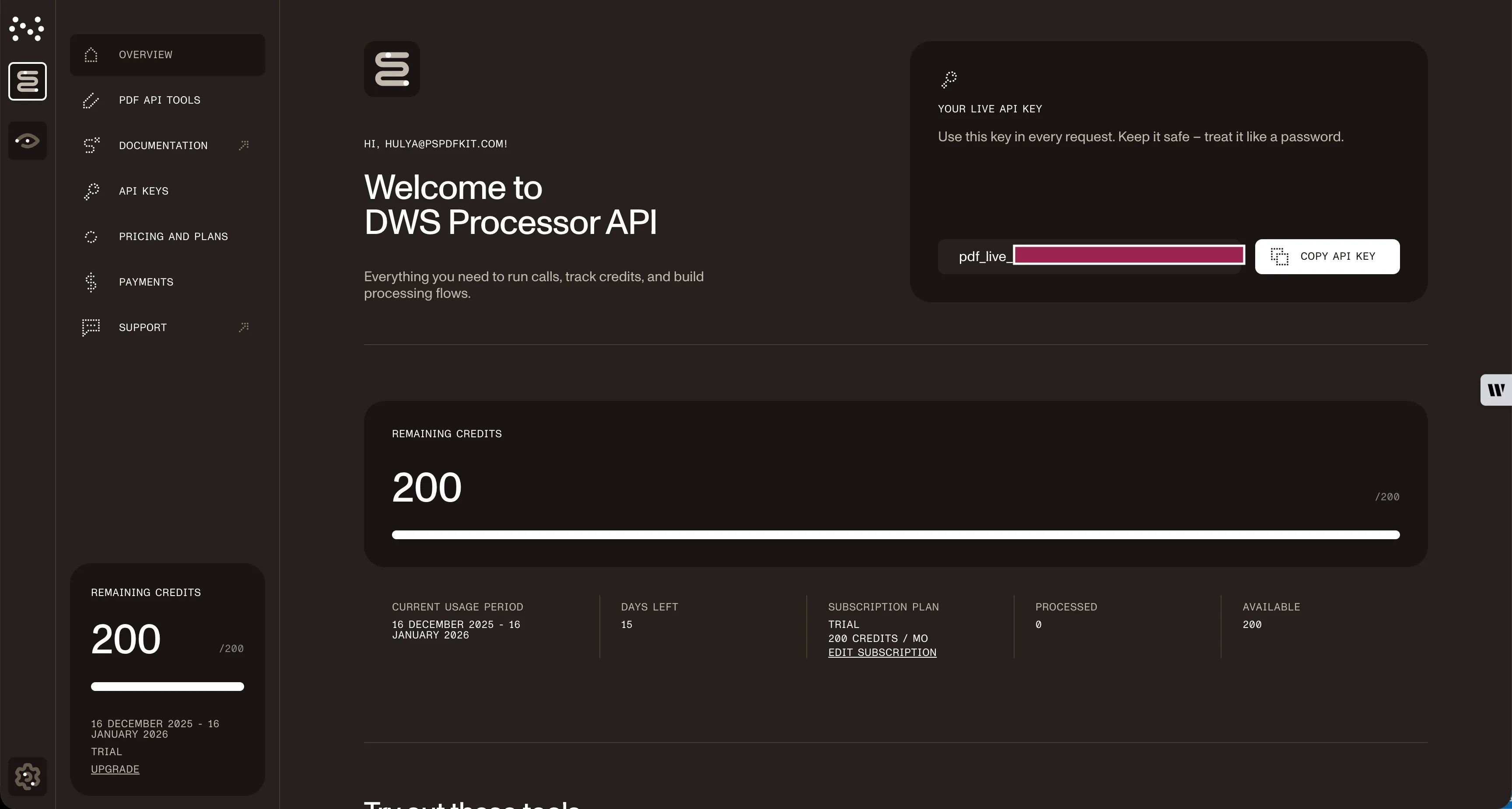 Split PDFs Java API Key