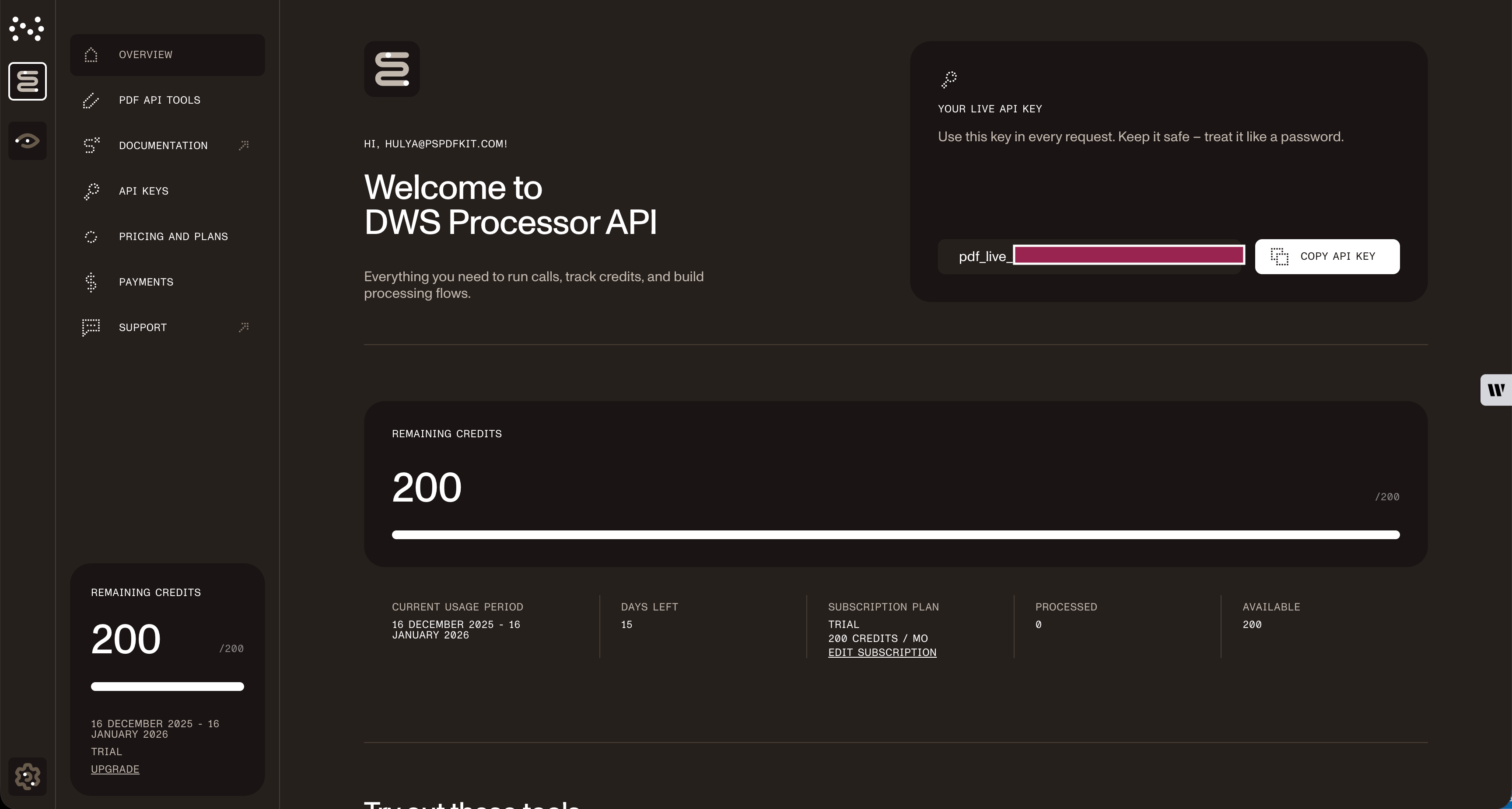 Free plan PSPDFKit API