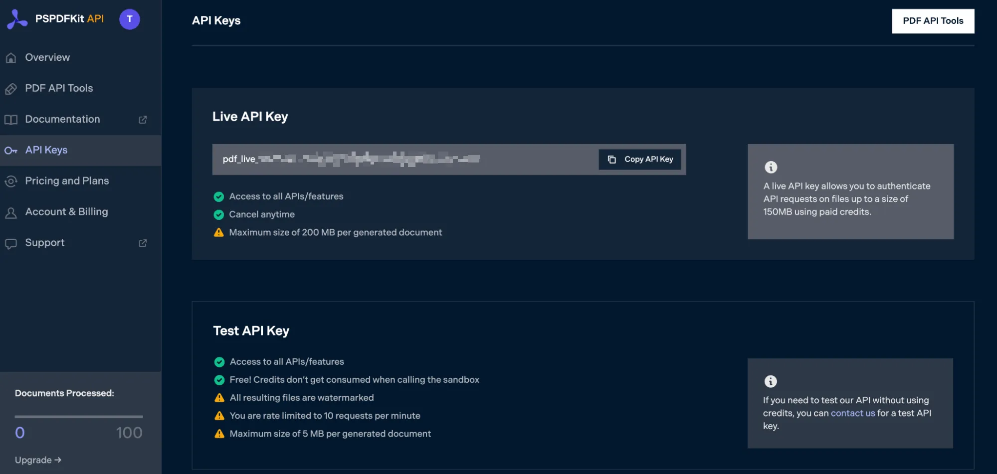 Watermark PDF PHP API Key