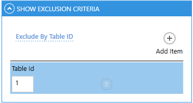 Exclude by Table ID