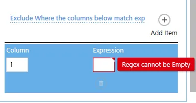 Exclude Where Columns Below Match Expression