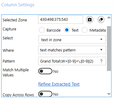 Pattern for Grand Total