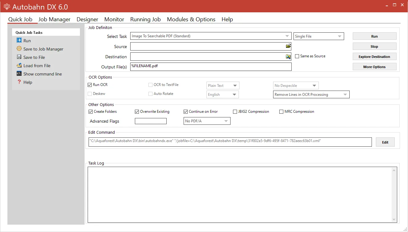 Fill Quick Job Task Details