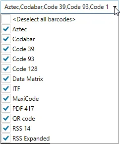 Selected settings