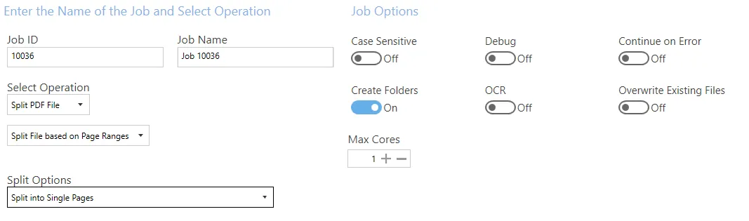 Split File Based on Page Ranges