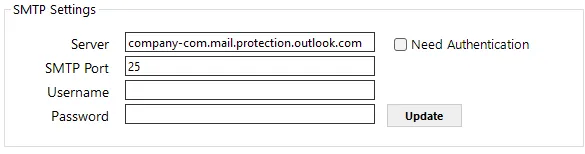 SMTP Settings