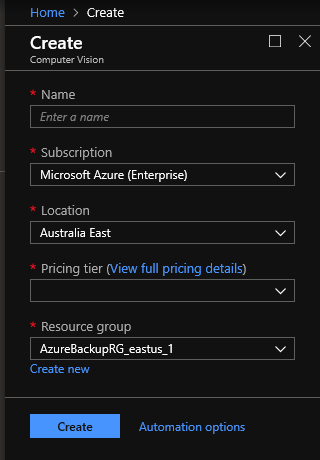 Select or Create a Resource Group