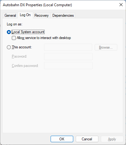 Configure DAS Properties on Local Computer