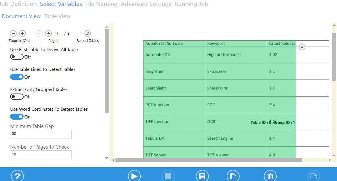 Document View tab