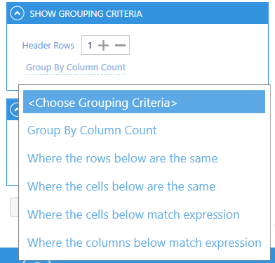 Grouping Criteria