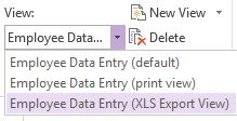 xls export view