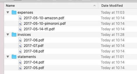 Initial folder structure