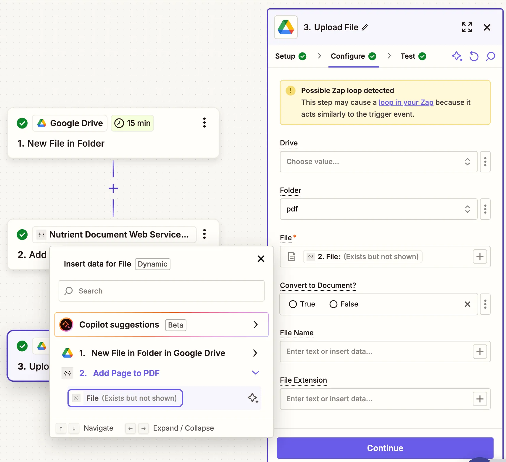 Map the redacted PDF file from the previous step