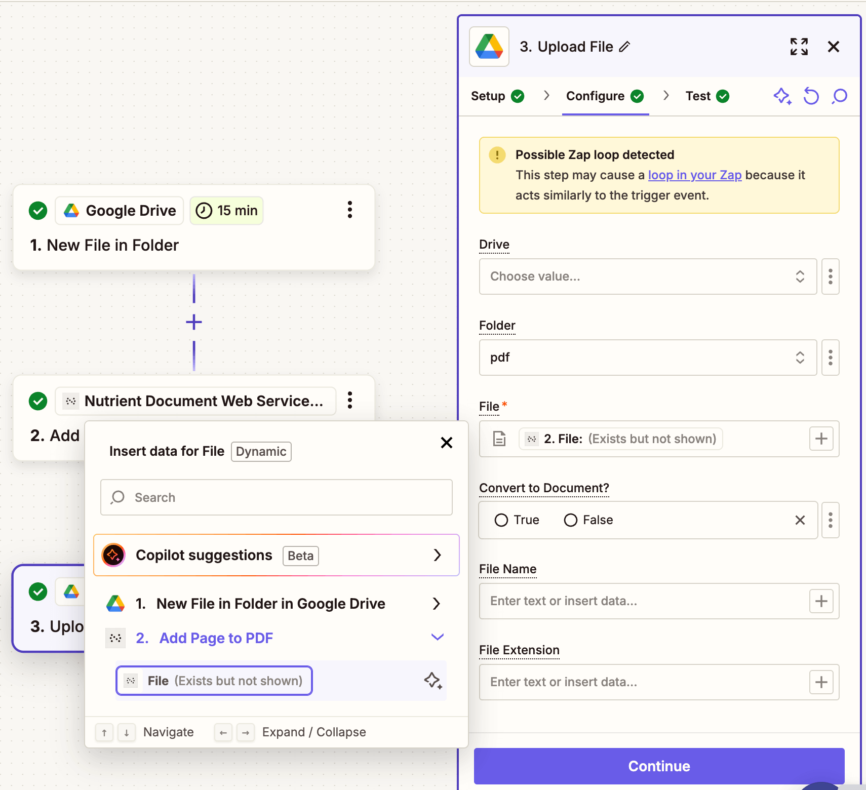 Map the redacted PDF file from the previous step