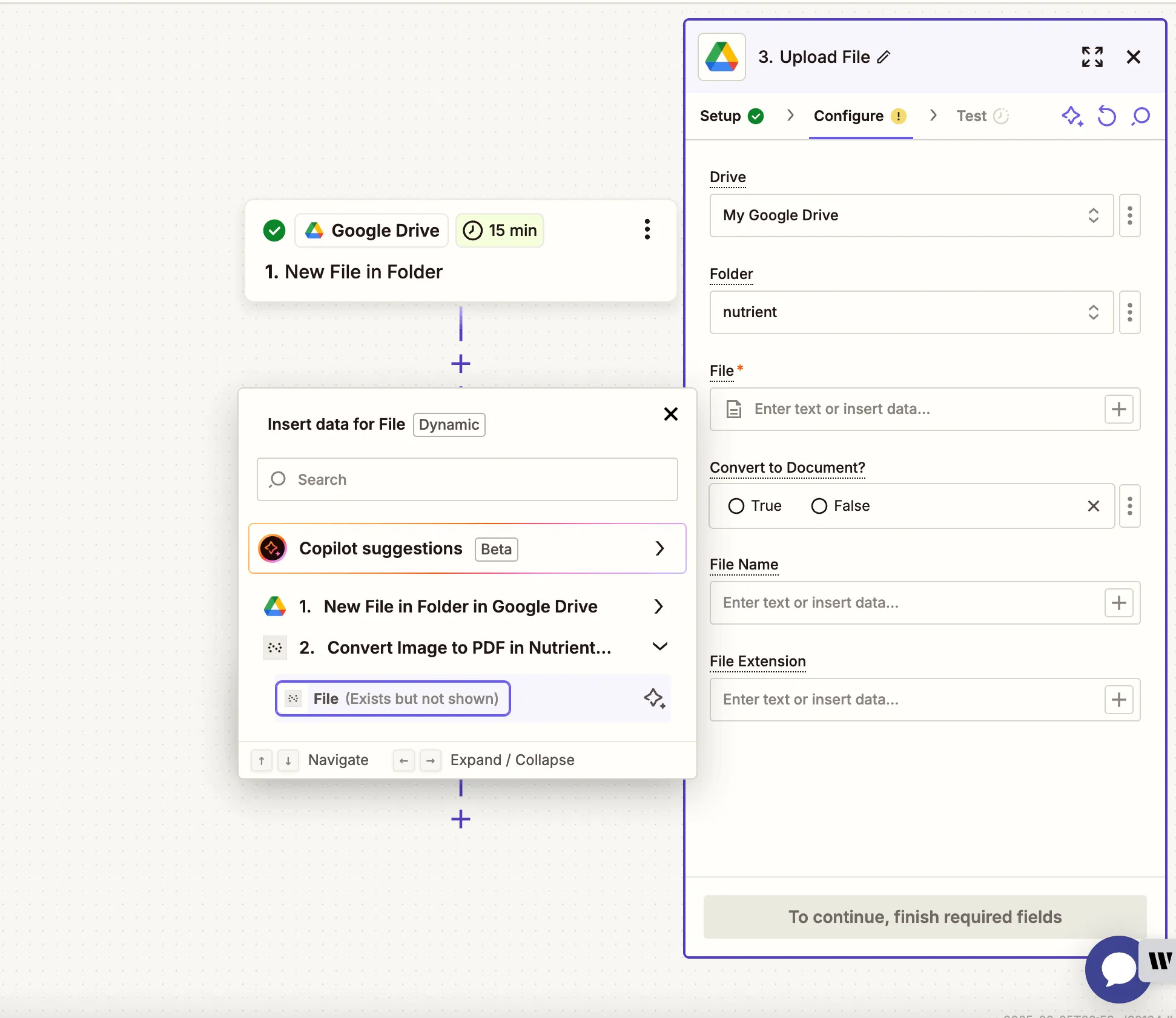 Map the converted PDF from the previous step