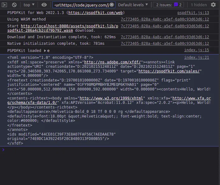 XFDF version of the PDF