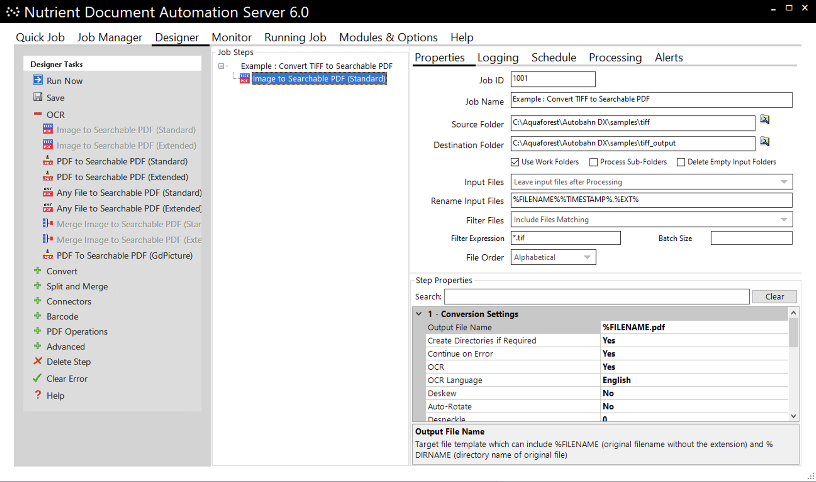 Configure Job Designer Tasks