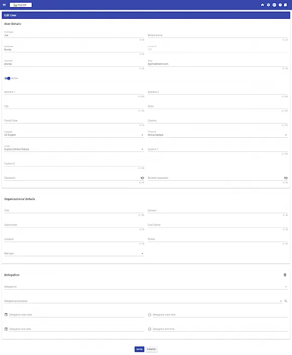 User profile summary