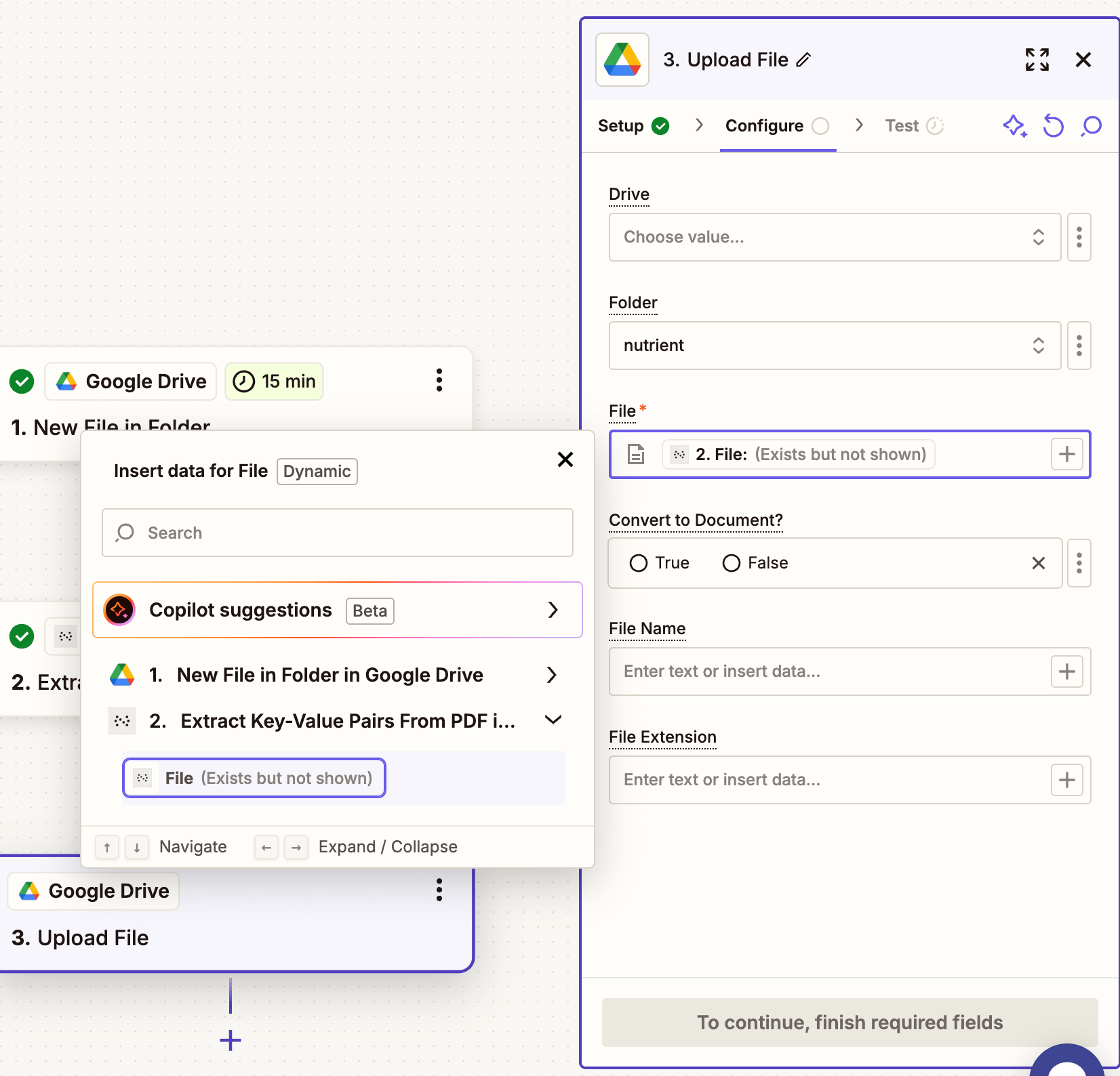 Choose output location and map the JSON file