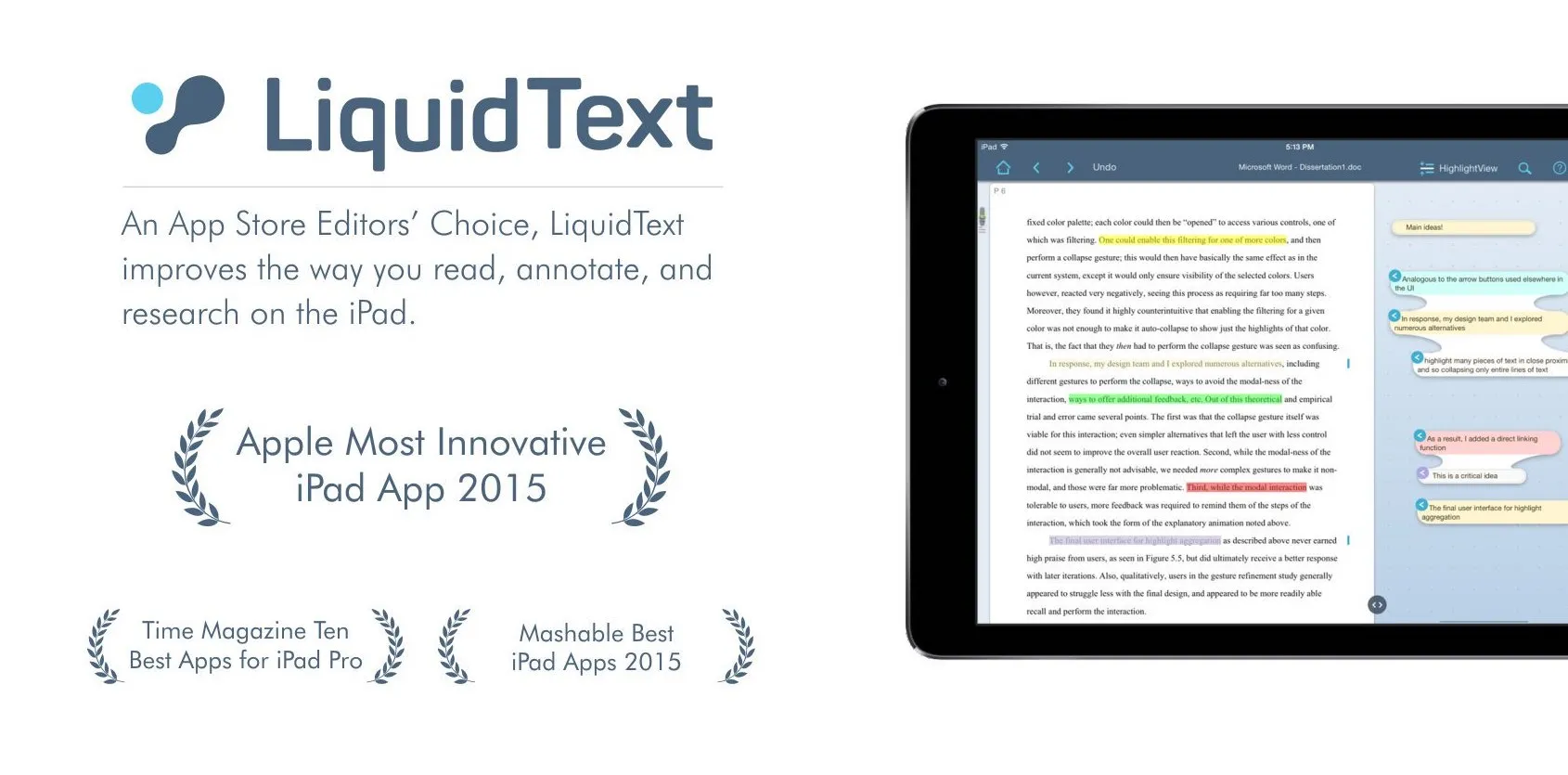 LiquidText App Store Editor's Choice