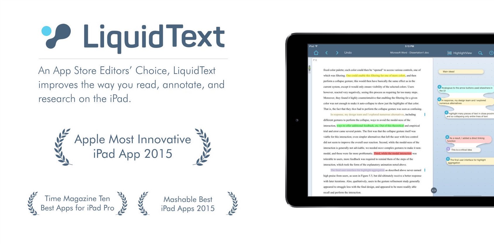 LiquidText App Store Editor's Choice