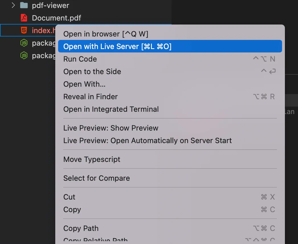 live server screenshot