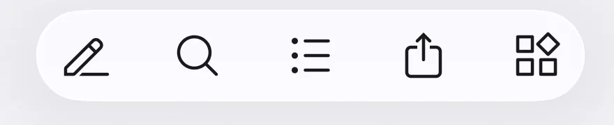 Main Toolbar iOS