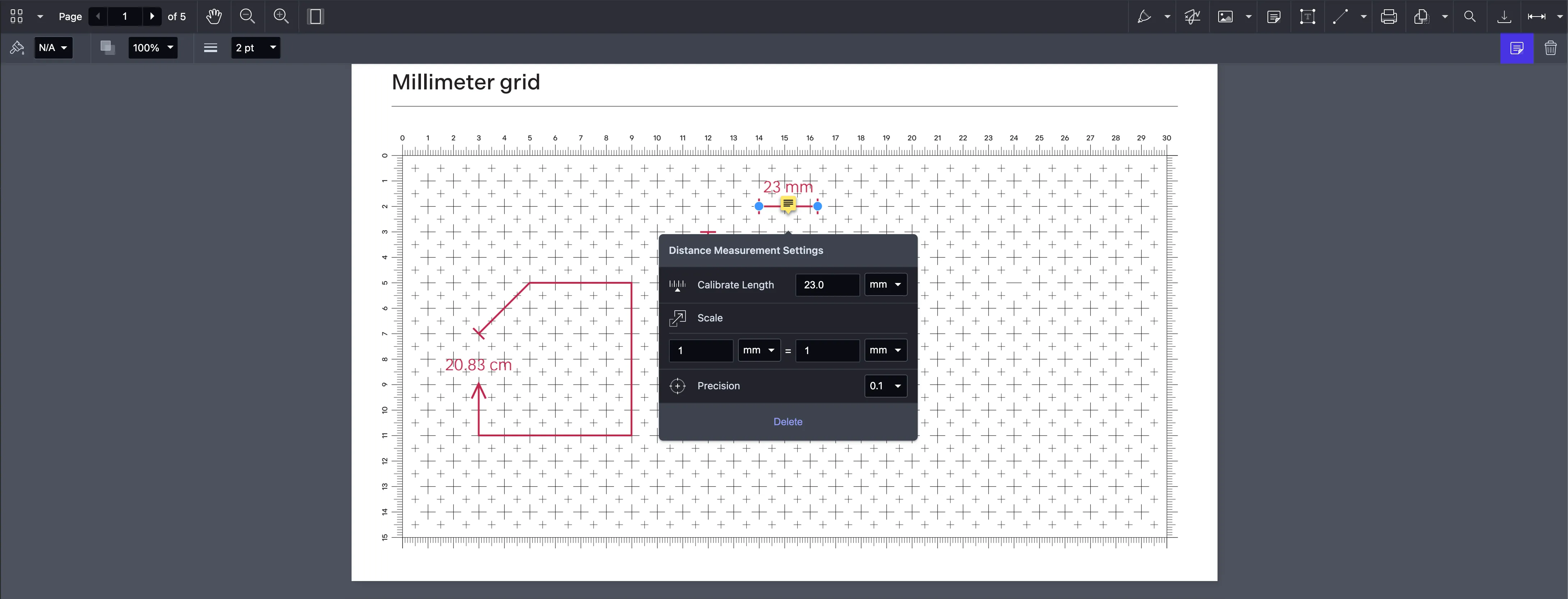 Measurements Tool Example