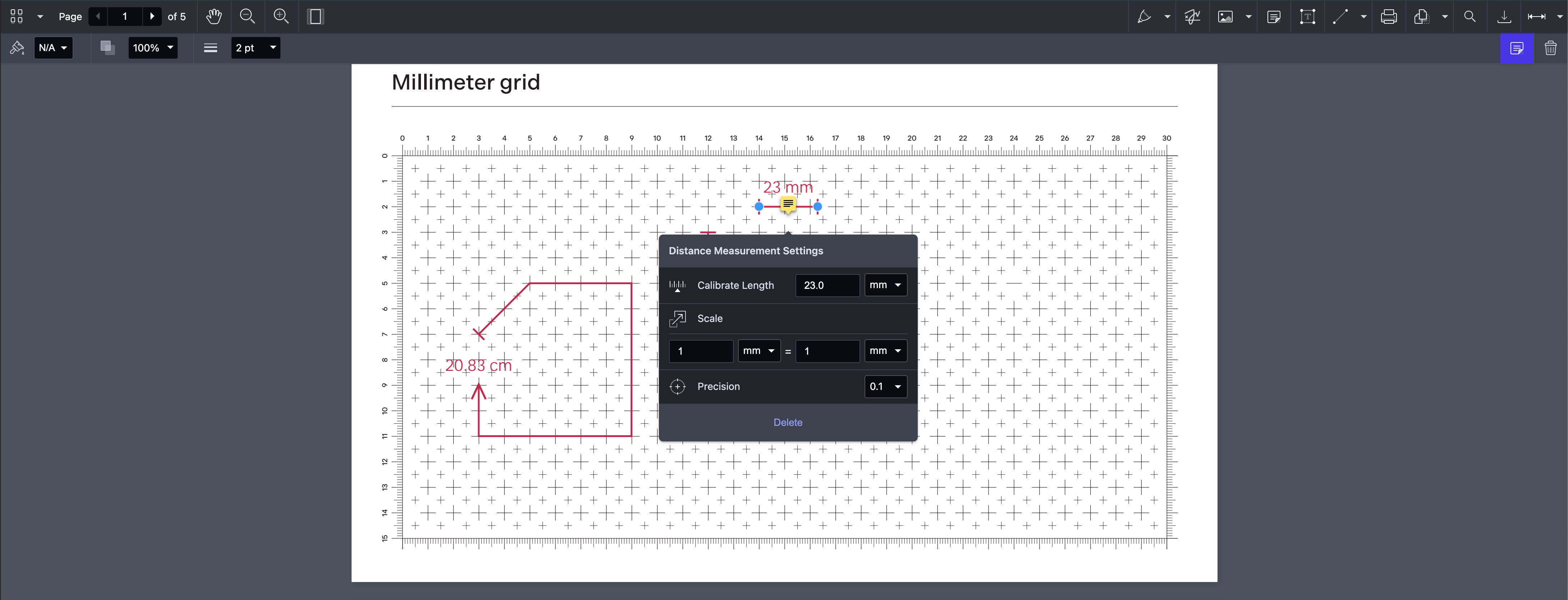 Measurements Tool Example