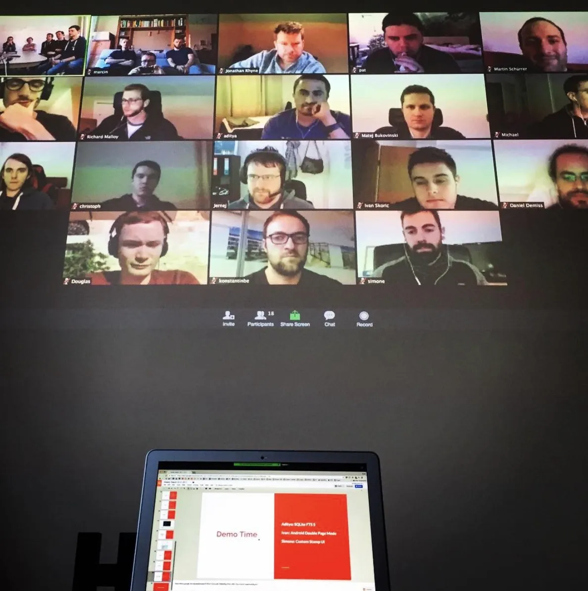 Screenshot of Zoom gallery view