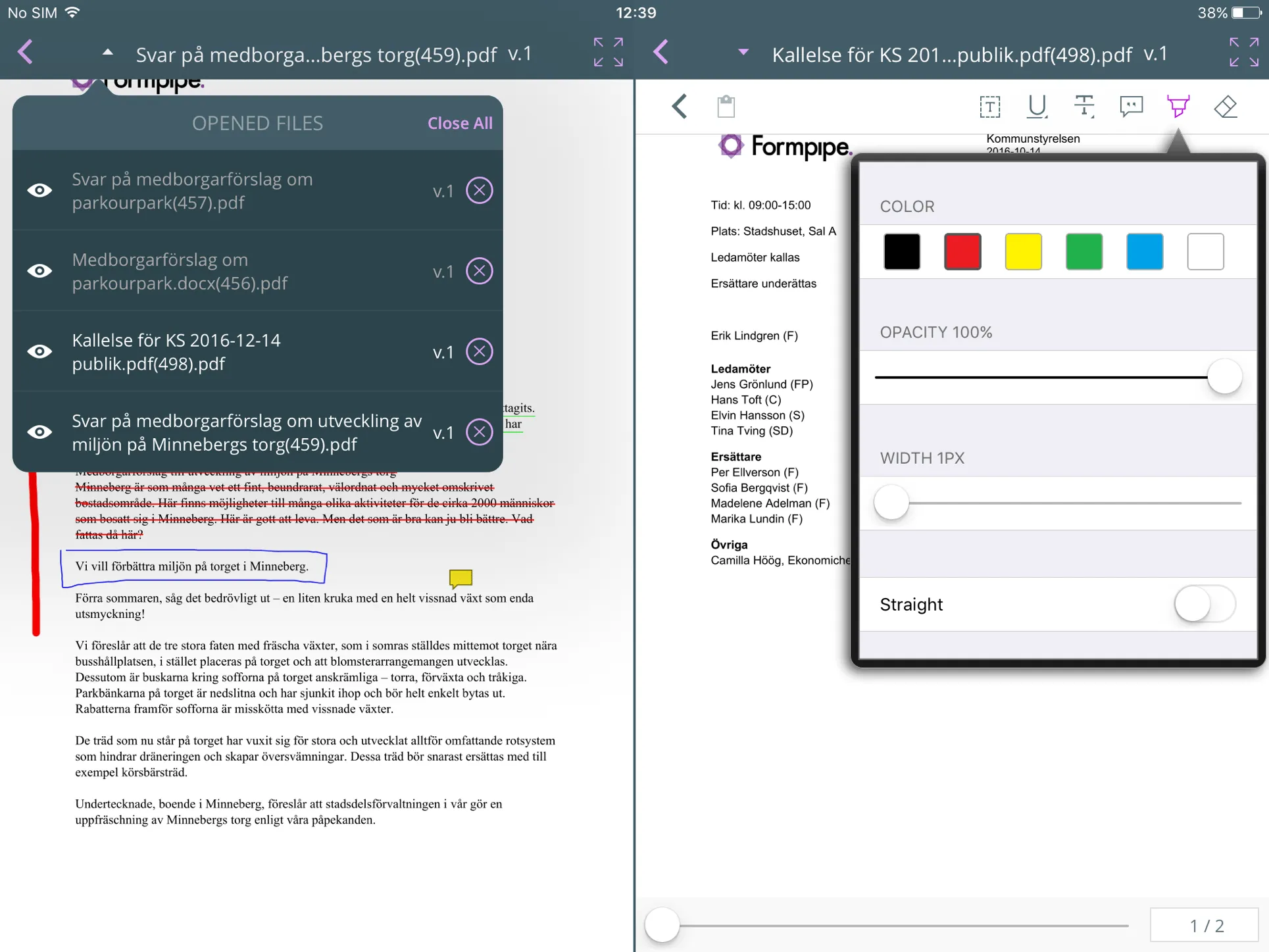 Screenshot of Meetings Plus App