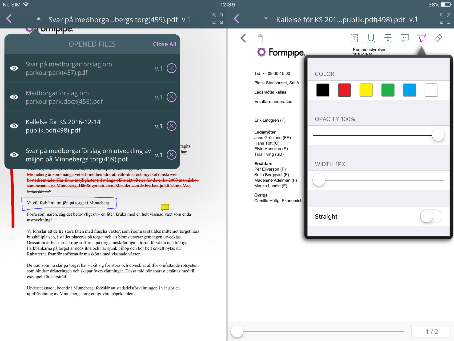 Screenshot of Meetings Plus App
