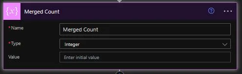initialize variable flow action