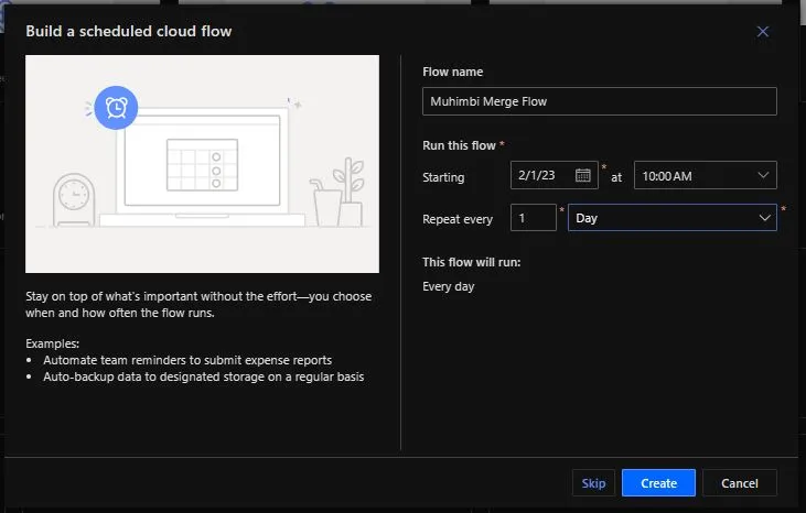 create cloud flow