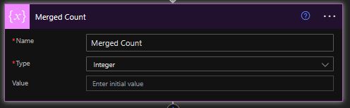 initialize variable flow action