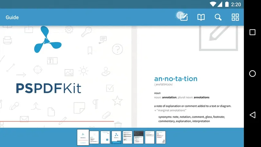 Annotation editing across multiple pages
