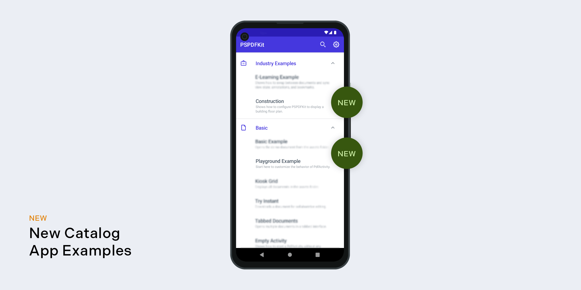 New Catalog App Examples