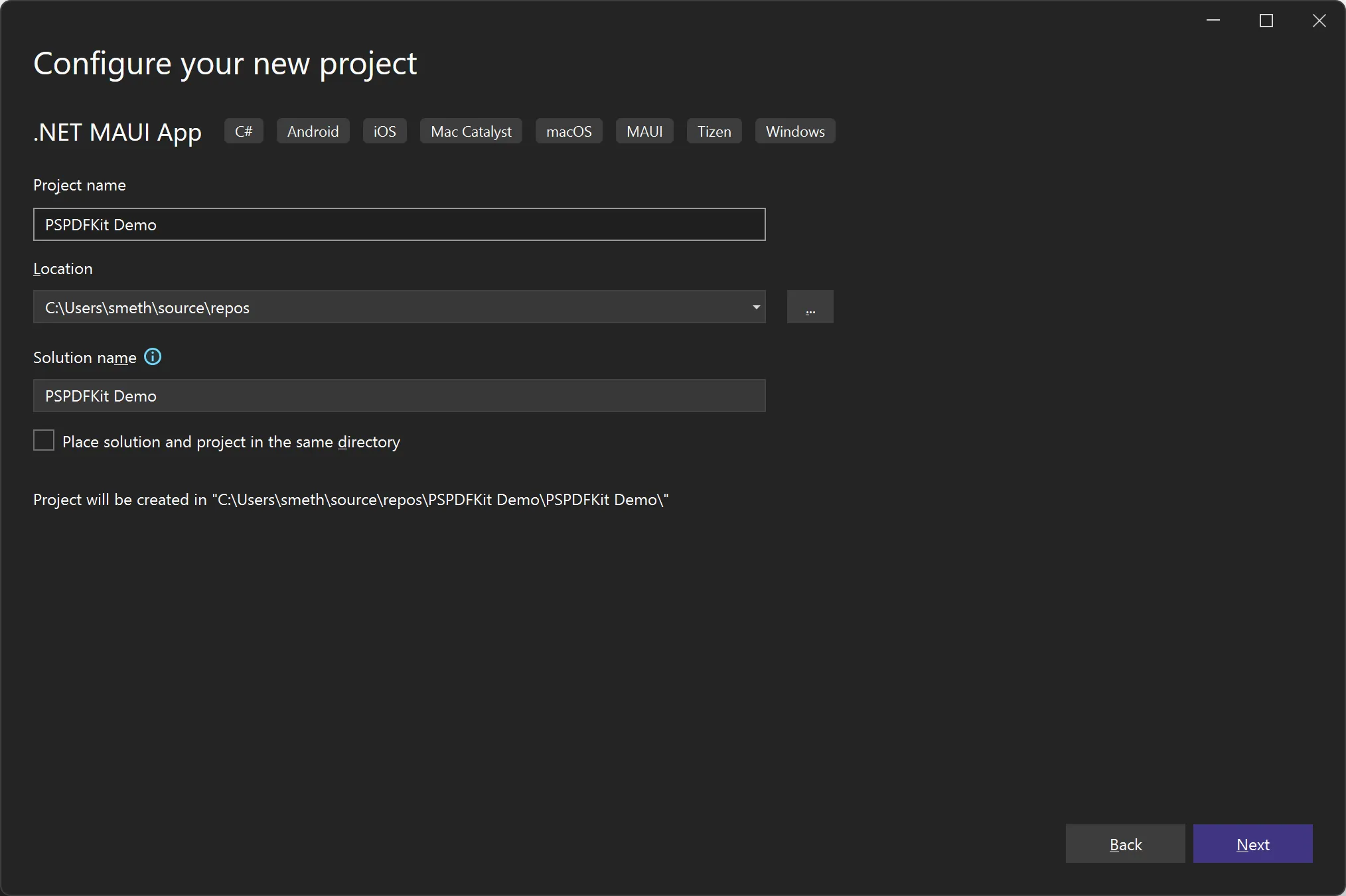 Project config to select
