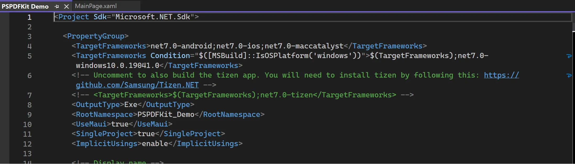 New project content