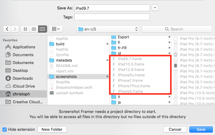 Creating new project