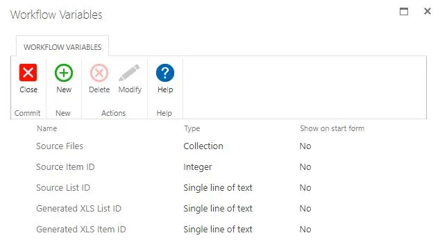 workflow variables
