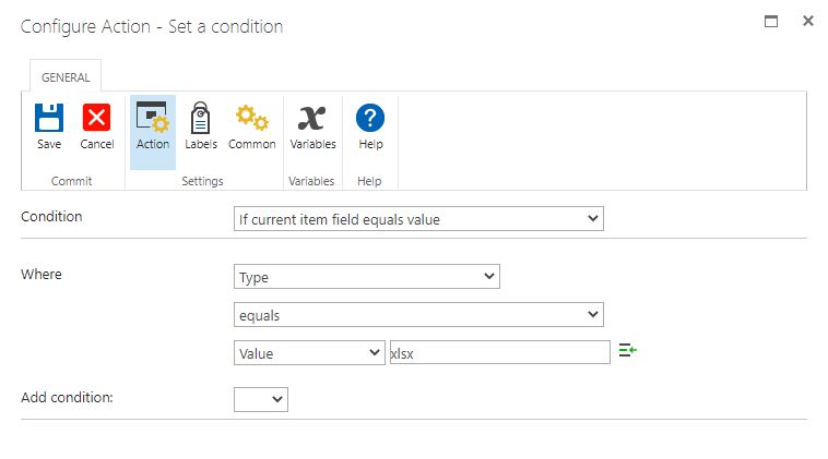 file type equals xslx