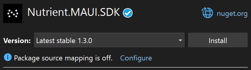 Nutrient NuGet package